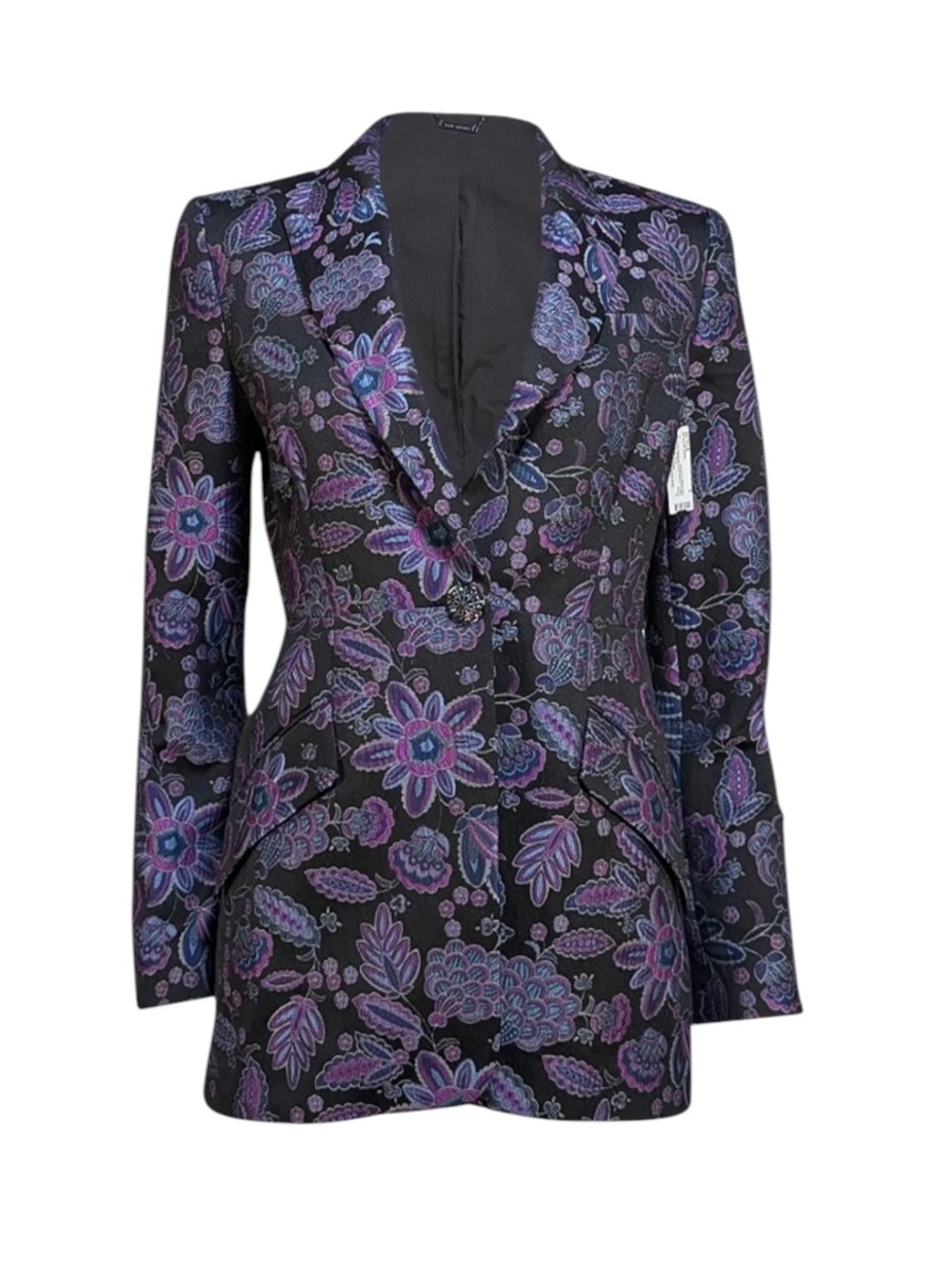 Elie Tahari Brocade Tapestry Floral Textured Blazer Womens Sz 6 Embellished $398